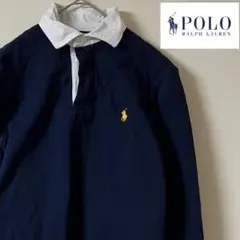 POLO RALPH LAUREN/ラガーシャツ/XS/ネイビー