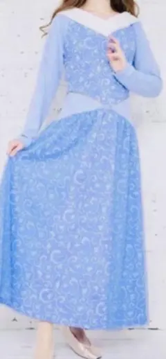 新品　ディズニー　オーロラ姫　ルームワンピース　ドレス　ブルー　Lサイズ