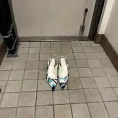 青と白の スリングバックパンプスのサムネイル