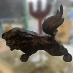 木彫り ライオン 置物 彫刻 獅子 インテリアmy1 - メルカリ