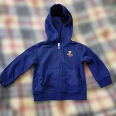 ラルフローレンのネイビー フード付き トレーナー クマ刺繍