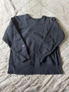 Champion リバースウィーブ スウェット ブラック XL 黒 ワンポイント