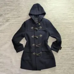 【SALE】 ロングダッフルコート ダークブルートラッド きれいめカジュアル