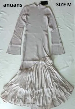 言い値●新品●anuans フレア袖口マーメイドドッキングニットワンピース●M