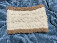 お値下げ　アイボリー ベージュ ケーブル編み ネックウォーマー