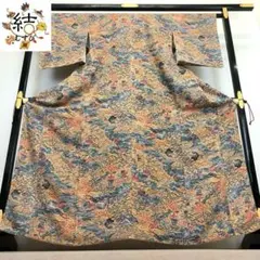 ぜんまい紬 伝統工芸士 竹田省二 市松模様 正絹 反物 T8701 - メルカリ