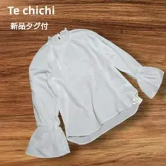 新品タグ付Te chichiテチチ 刺繍フロントエンブロイダリーブラウス白