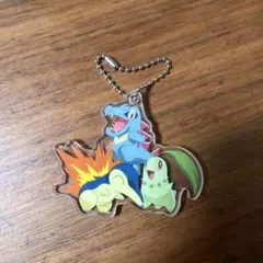 ポケモン　旅立ちの3匹アクリルスイング ガチャ　チコリータ＆ヒノアラシ＆ワニノコ