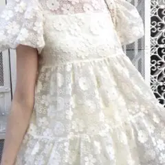 EPINE エピヌ オーガンジーフラワーチュニックワンピース キャミソール付き