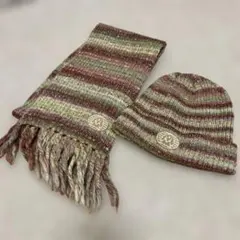 レーヴドファーム　ストライプ マフラー＆帽子 セット