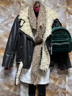 【コーデ売り】6点セット　コーディネート　ライダースジャケット、ヒョウ柄