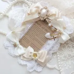 B8サイズハンドメイドトレカケースクリームストライプヴィンテージ風