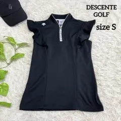 【デサントゴルフ】美品 ハーフジップ ブラック Sサイズ レディース フレア