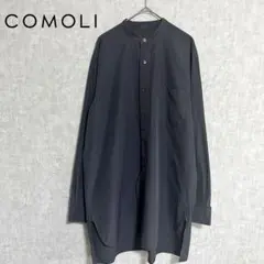 COMOLI コモリ バンドカラーシャツ ネイビー サイズ1のサムネイル
