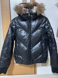 ファー付きフード 黒 ダウンジャケット