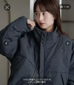 ［美品］Kastane チェック中綿リバーシブルアウター