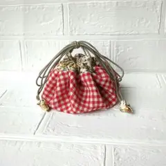 Handmade✡　使って便利なフラット巾着　リバーシブル♪