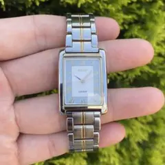 【美品・稼働品】SEIKO LUCENT 90年代 タンク スクエア 腕時計