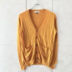 nano universe イエローオレンジ　カーディガンM カシミヤ　ウール