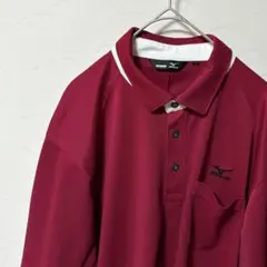ミズノ ゴルフ MIZUNO golf 半袖ポロシャツ ワインレッド メンズLL