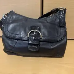 COACH レザー ショルダーバッグ ブラック