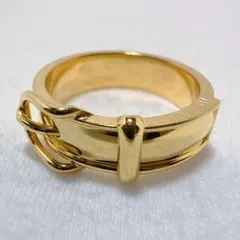 Hermes エルメス ゴールドカラー スカーフリング ベルトモチーフ
