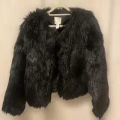 H&M ファー風ジャケット 155/88A チェーンポーチ付きのサムネイル