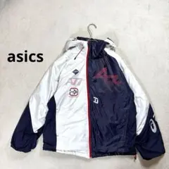 【アシックス】S ナイロンジャケット アウター　フード付き　裏地あったか