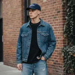 USA古着Carharttカーハートロングスリーブシャツワッフル良デザブラックMのサムネイル