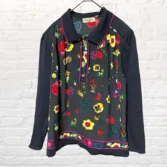 10725 Luatre Forum シャツ ブラウス ニット 13号 総柄派手