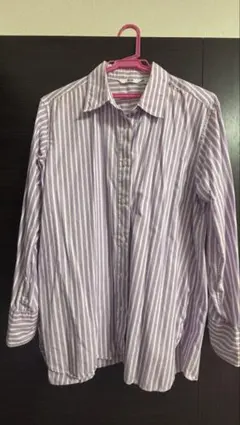 UNIQLO ストライプシャツ パープル 長袖のサムネイル