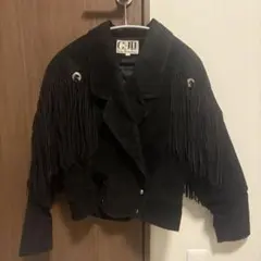 フリンジジャケット　100%レザー
