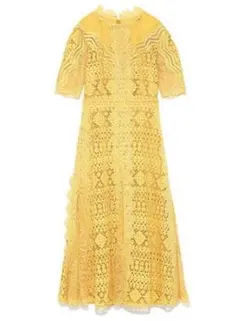 スナイデル　総レースオケージョンワンピース　イエロー　サイズ0