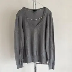 H&M エイチアンドエム Vネック セーター ニット定番 グレー M