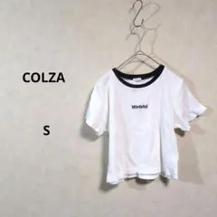COLZA ホワイト Tシャツ Mirthful 刺繍 半袖 Sサイズ N725