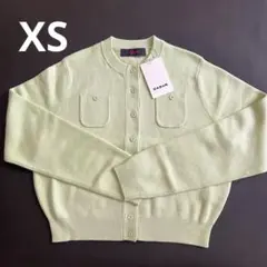 ◆即納◆CABaN コットンカシミヤ クルーネックカーディガン ライトグリーン