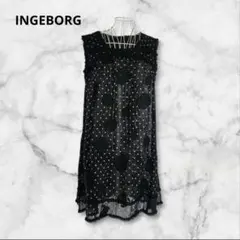 INGEBORG　カメリア　ドット　シアーチュニック　ピコフリル　黒のサムネイル