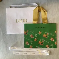 DIOR  紙バッグとリボン　COACH紙バッグ