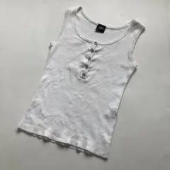 VICKY COUTURE ホワイトリブ編みタンクトップのサムネイル