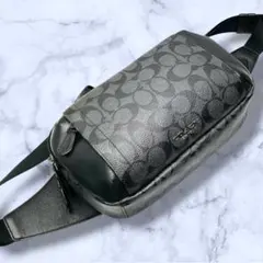 COACH コーチ ボディーバッグ シグネチャー ブラック 斜め掛け　クロス掛け
