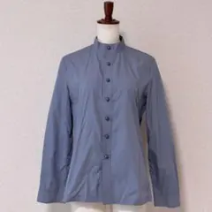 【美品】スタンドカラーシャツ　グレー　ブラウス　コスプレ向け　Mサイズ