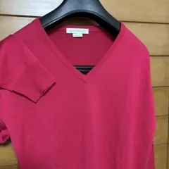 新品サイズM英国製JOHNSMEDLEY秋冬/毛100%Vネックニットセーター