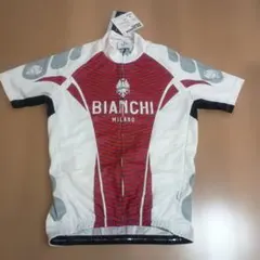 【新品 タグ付】 ビアンキ ミラノ サイクルジャージ 半袖 赤　Lサイズのサムネイル