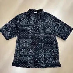 メンズ ペイズリー柄 半袖シャツ