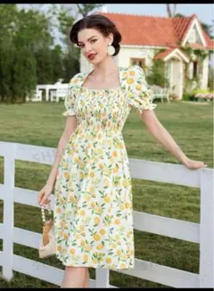 ⭕️激安セール.beautyレモン柄 ドレス、一点限り本日値下げ❗️