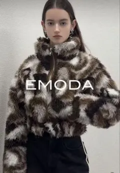 新品タグ付き　EMODA シングルミニボアブルゾン ブラウン
