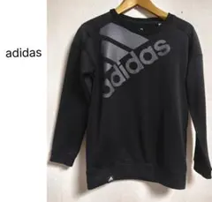 adidas アディダス 長袖カットソー トレーナー ブラック　黒　150