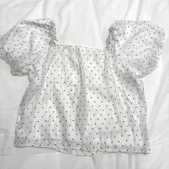 ドットブラウス　パワショルダー