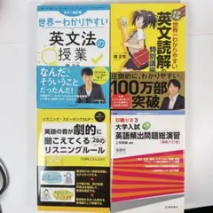 英語参考書4冊セット 世界一わかりやすい英文法＋読解＋リスニング＋問題集 未使用のサムネイル
