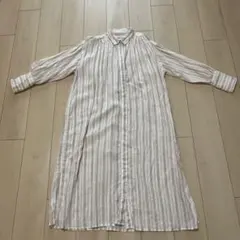 美品　nano universe ストライプ長袖シャツワンピース
